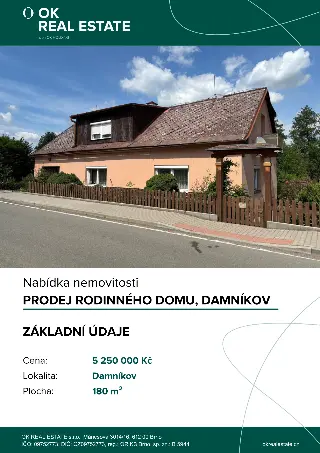 V prodej rodinného domu, Damníkov, titulní strana